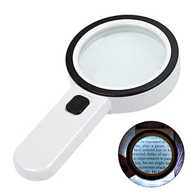 Large Lighted Magnifying Glass with 2X Lens for Reading and 4X