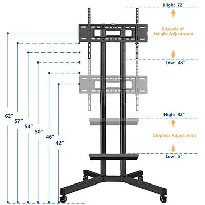  Rfiver Universal Swivel Mobile TV Stand Rolling Cart for 32-75  Inch Flat Screen TV Monitor, Tall TV Stand with Mount and Wheels Portable  for Home Office, Max Vesa 600x400 mm 