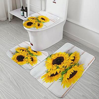 MAYSHINE 2 Piece Chenille Bathroom Rug Toilet Set, Ultra Soft Shaggy Non  Slip