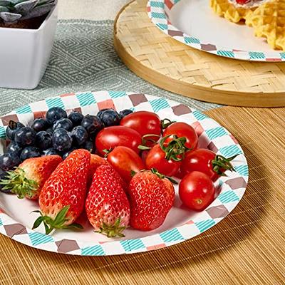 MUCHII Paper Plates 10 inch, 150 Count Disposable Paper Plates, Soak Proof, Cut Proof, Printed Disposable Plates for Daily Use, Parties