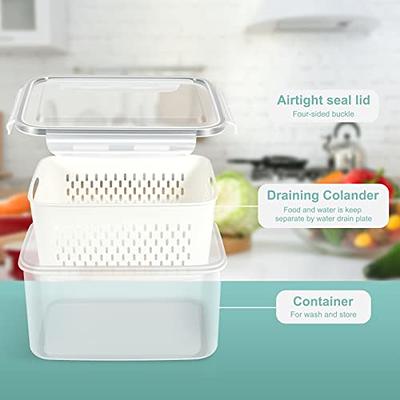 ODOMU 4 Pack Fridge Food Storage Container with Lids, Plastic Fresh Produce  Saver Keeper for Vegetable Fruit Berry Salad Lettuce, BPA Free Kitchen  Refrigerator Organizers Bins (4.15L+3.15L+1.7L+0.8L) - Yahoo Shopping