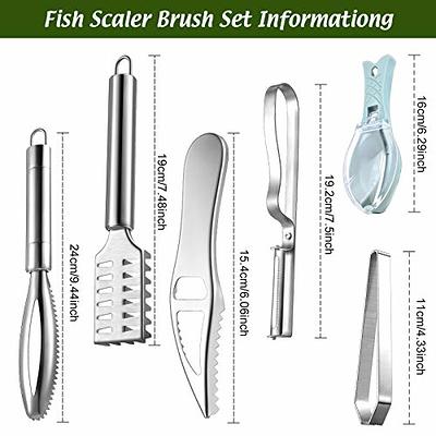 Fish Scaler Brush Kitchen Gadgets Fish Scaler Remover With Stainless Steel  Sawtooth Easily Remove Fish Scales-cleaning Brush Scraper