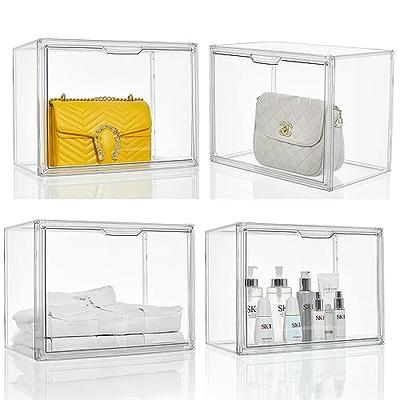 Nuolux Storage Box Organizer Bins File Acrylic Book Boxes Bin Stackable  Shoe Containers Clear Officetransparentcase