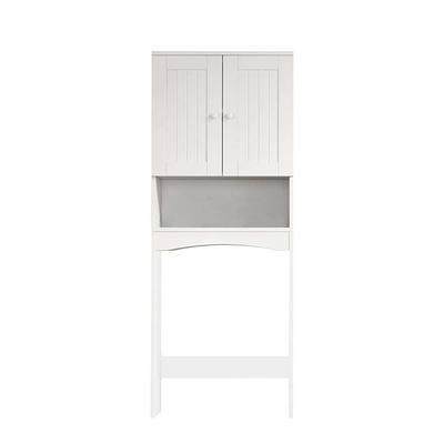 24.8 in. W x 77 in. H x 7.87 in. D Gray MDF Bathroom Over-the-Toilet Storage Cabinet with Doors and Shelves