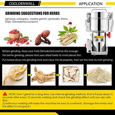 2000g 110V Commercial Herb Grinder Machine Electric Spices Grain Cereal  Milling