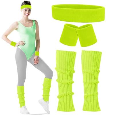 Shinymoon 2 Sets Couples 80s Workout Costume Halloween Cosplay Outfits  Leotard Leggings Neon Leg Warmers Headband Fanny Pack (Bright Neon,Women  Large, Men Large) - Yahoo Shopping