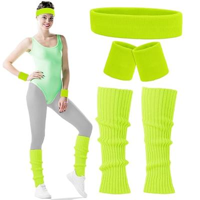 80s Leg Warmers Set for Women Neon Workout Outfit 80s Costumes Accessories Leg  Warmers Running Headband Wristbands for Girls - AliExpress