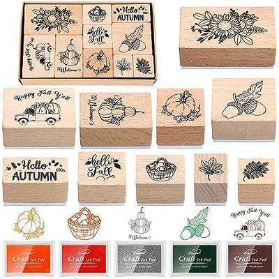 15 Pieces Fall Wooden Rubber Stamps and Craft Ink Pads Wooden Rubber Stamp  for Scrapbooking and DIY Craft Card Stamps Pads for Kids Stamps, Paper,  Wood Fabric Fall Holiday Stamps - Yahoo Shopping