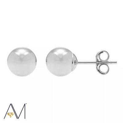 14K White Gold Ball with Silicone Backs Stud Earrings 3, 4, 5, 6, 7mm 3mm / White Gold