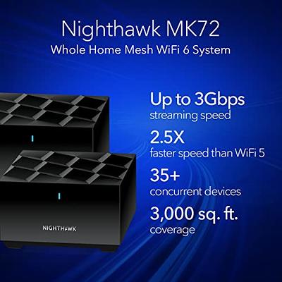 NETGEAR - Nighthawk AX3600 Mesh WiFi 6 System with Router + 2