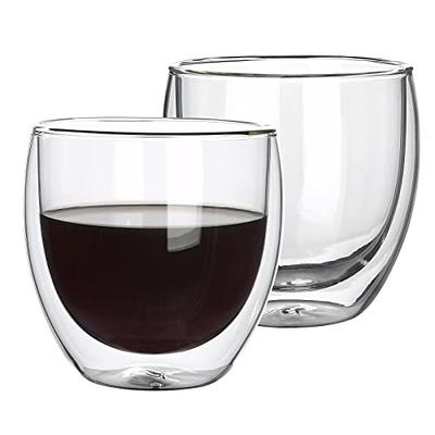 hotder Double Wall Insulated Glasses 8.5 Ounces-Clear Glass Coffee