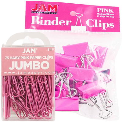 Jam Paper Office Supply Assortment Pink 1 Rubber Bands 1 Push Pins