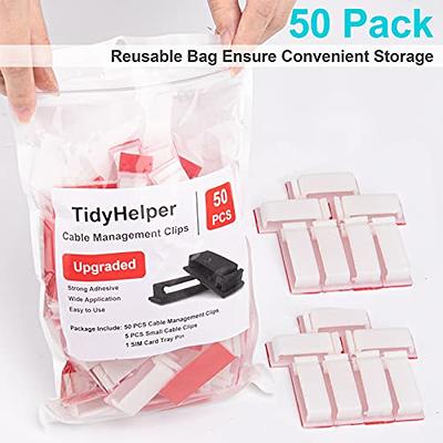 50pcs Cable Management Clips, Large Clips For Under Desk Wire