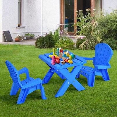 In/Outdoor 3-Piece Plastic Children Play Table & Chair Set