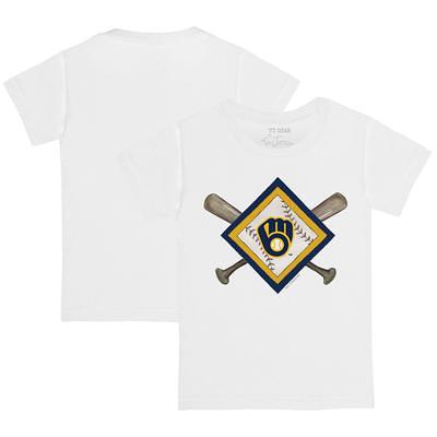 Milwaukee Brewers Tiny Turnip Women's Baseball Bow T-Shirt - White