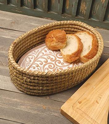 Bread Warmer Basket with Stone - Warming Terracotta Ceramic