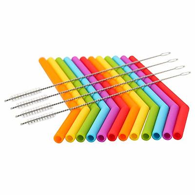 Senneny Set of 12 Silicone Drinking Straws for 30oz and 20oz - Reusable  Silicone Straws BPA Free Extra Long with Cleaning Brushes- 6 Straight + 6