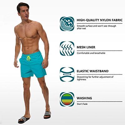 Men'S Swim Trunks Quick Dry Beach Shorts With Pockets 