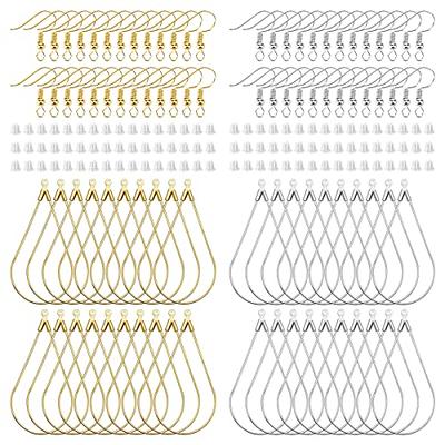 PAGOW 96pcs Hoop Earrings Finding, Hypoallergenic Alloy Round Earring Hoops for Jewelry Making, Open Beading DIY Earrings Craft Art Accessories