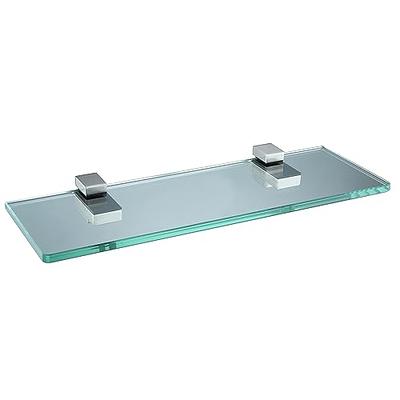 Spancraft Glass Raven Glass Shelf, Brushed Steel, 8 x 42 - Yahoo