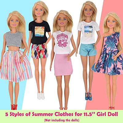 11.5 Inch Doll Clothes & Accessories 4 Tops 4 Pants/Skirts Outfits 2 Coats  2 Fashion Dresses 10 Shoes 2 Glasses 11 Handbags for 11.5 Inch Dolls