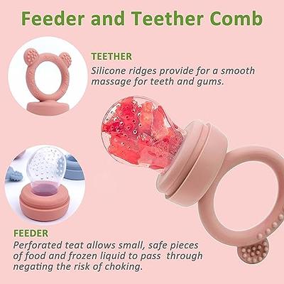 JEXFUN Silicone Baby Fruit Food Feeder Pacifier & Breastmilk Popsicle  Freezer Molds, Baby Food Storage Containers Breast Milk Ice Cubes for Baby