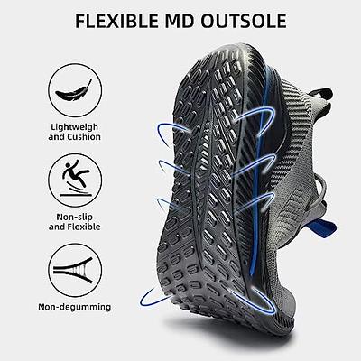 Akk Walking Shoes for Men Sneakers - Slip on Memory Foam Running Tennis  Shoes for Athletic Workout Gym Indoor Outdoor Lightweight Breathable Casual