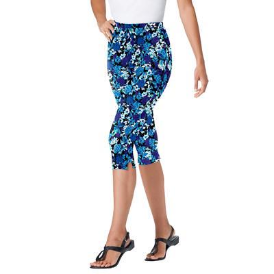 Woman Within Women's Plus Size Stretch Cotton Printed Capri