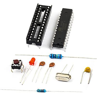 Breadboard Basic Kits for Arduino Project Atmega328P-PU Atmega328p with Uno  R3 Bootloader, Dip28 Socket,16MHz Crystal, 1M Resistor, 100nF Capacitor,  Reset Tactile Switch - Yahoo Shopping