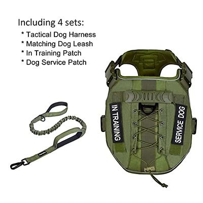 Petmolico Tactical Dog Harness with Leash, No Pull Dog Harness with Hook  and Loop Panels for Hiking Training Military Service Dog Harness with  Patches for Medium Dogs, Army Green M - Yahoo