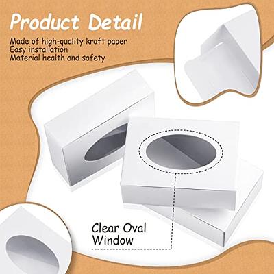 30 Pcs Kraft Soap Box with Window Soap Boxes for Homemade Soap Oval Window  Box for