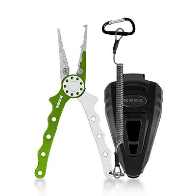 Aluminum Fishing Pliers for Fishing Line Cut and Hooks Remove with Coiled  Lanyard and Belt Holder Sheath