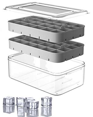  Ice Cube Tray with Lid and Bin, ROTTAY Ice Trays for Freezer,  Easy-release 48 Small Nugget Silicone Ice maker with Ice Bucket, Ice Cube  Storage Container Set for Chilled Drink and