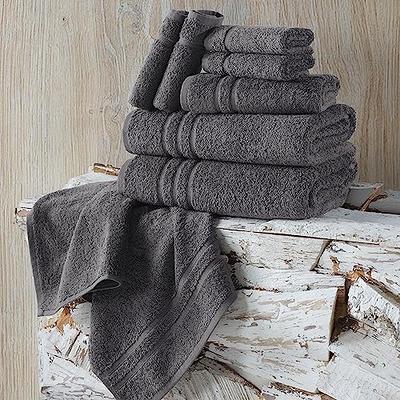 Hammam Linen Bath Towels 4 Piece Set Cool Grey Soft Fluffy