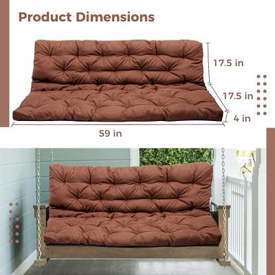 Swing Cushion Replacement, Thick Garden Bench Seat Cushion with Backrest,  Sofa Seat Cushion Cover, Waterproof Mattress for Indoor Outdoor Bench for