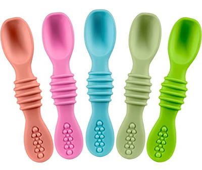 6-Piece Silicone Baby Feeding Spoons, First Stage Baby Infant Spoons,  Soft-Tip Easy on Gums, Baby Training Spoon Self Feeding, Baby Utensils  Feeding Supplies, Dishwasher & Boil-proof 