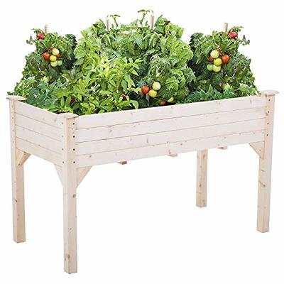 SmileMart Wooden Raised Planter Box for Vegetables, Plants and Herbs 