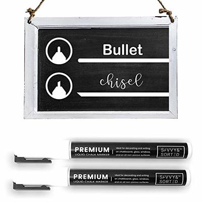 HUIHUIBI White Chalk Markers,6 Pack Set White Liquid Chalk Pens,White Dry  Erase Marker Pen for Blackboard,Windows,Chalkboards,Glass,Signs,Bistro