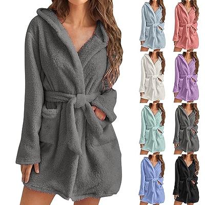 Mens Hooded Robe, Plush Long Bath robes Cozy Warm Bathrobe Fuzzy male Spa  Robe With Pockets