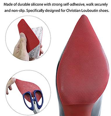 Shoe Sole Protectors for Christian Louboutin Heels, Red Silicone Non-Slip Self Adhesive Shoes Cover Bottoms, Shoe Bottom and Heel Anti Slip Grip