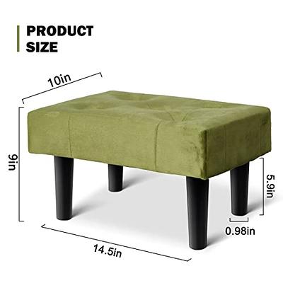  HOUCHICS Small Footstool Ottoman, Velvet Wooden Foot Stool  Ottoman with Wood Legs, Sofa Footrest Extra Seating for Living Room  Entryway Office(Grey 1PACK) : Home & Kitchen