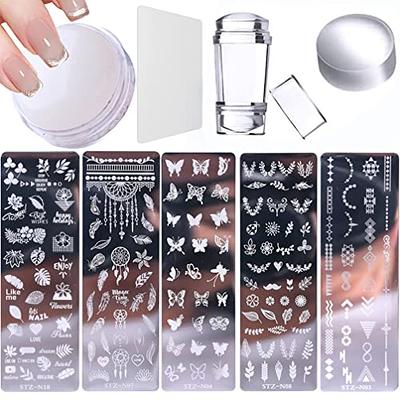 Silicone Nail Stamper French Manicure Stamping Jelly Nails Art + Scraper  Stamps | eBay