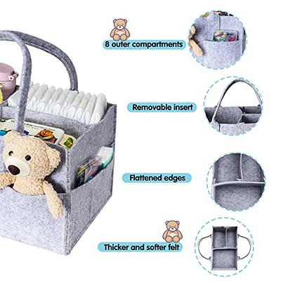 Baby Diaper Caddy Organizer - Diaper Holder for Change Table - Large  Organizers - Car Organizer - Storage Basket with Handle for Dresser -  Nursery