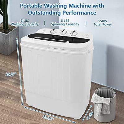 ROVSUN 15LBS Portable Washing Machine, Electric Twin Tub Washer with Washer(9lbs)  & Spiner(6lbs) & Pump Draining, Great for Home RV Camping Dorm College  Apartment (white & black) - Yahoo Shopping