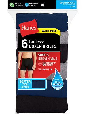 INNERSY Men's Tagless Briefs Covered Waistband Cotton Underwear 4-Pack