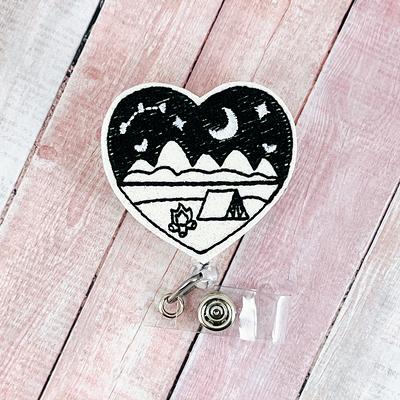 Retractable ID Badge Reel - Rainbow With Mini Love Hearts