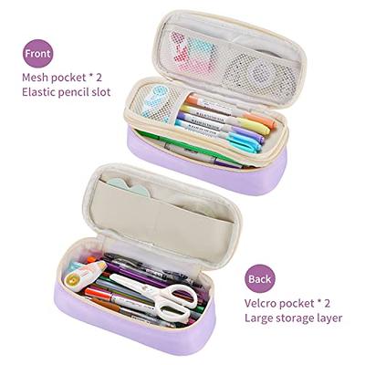 Pen Pencil Case, 2-Layer EVA Zipper Pencil Box Pouch Large Capacity  Stationery Storage Organizer for School Office Supplies