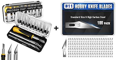 DIYSELF 16-Piece Craft Knife Set with 100 Pack Exacto Knife Blade Refills  #11, SK5 Carbon Steel Exacto Blades Refill Craft Art Knife Replacement  Blades for Hobby, Scrapbooking, Stencil - Yahoo Shopping