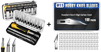 DIYSELF 20PCS Craft Knife Blades, SK5 Carbon Steel #11 Exacto Knife Blades  Refill Hobby Art Blades Exacto Blades Cutting Tool with Storage Case for  Craft, Hobby, Scrapbooking, Stencil Silver(20pack)