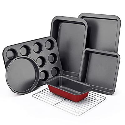 Nutrichef Non-Stick Baking Sheets, Professional Cookie Pan Aluminum Bakeware with Cooling Rack